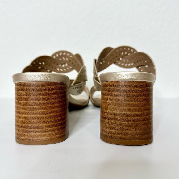Joie Gold Sandals Size 10 Block Heal - Picture 4 of 6